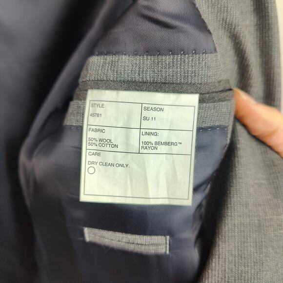 J Crew Ludlow Blazer Mens 38R Gray Wool Cotton Lightweight Preppy Jacket Suiting - Picture 10 of 12